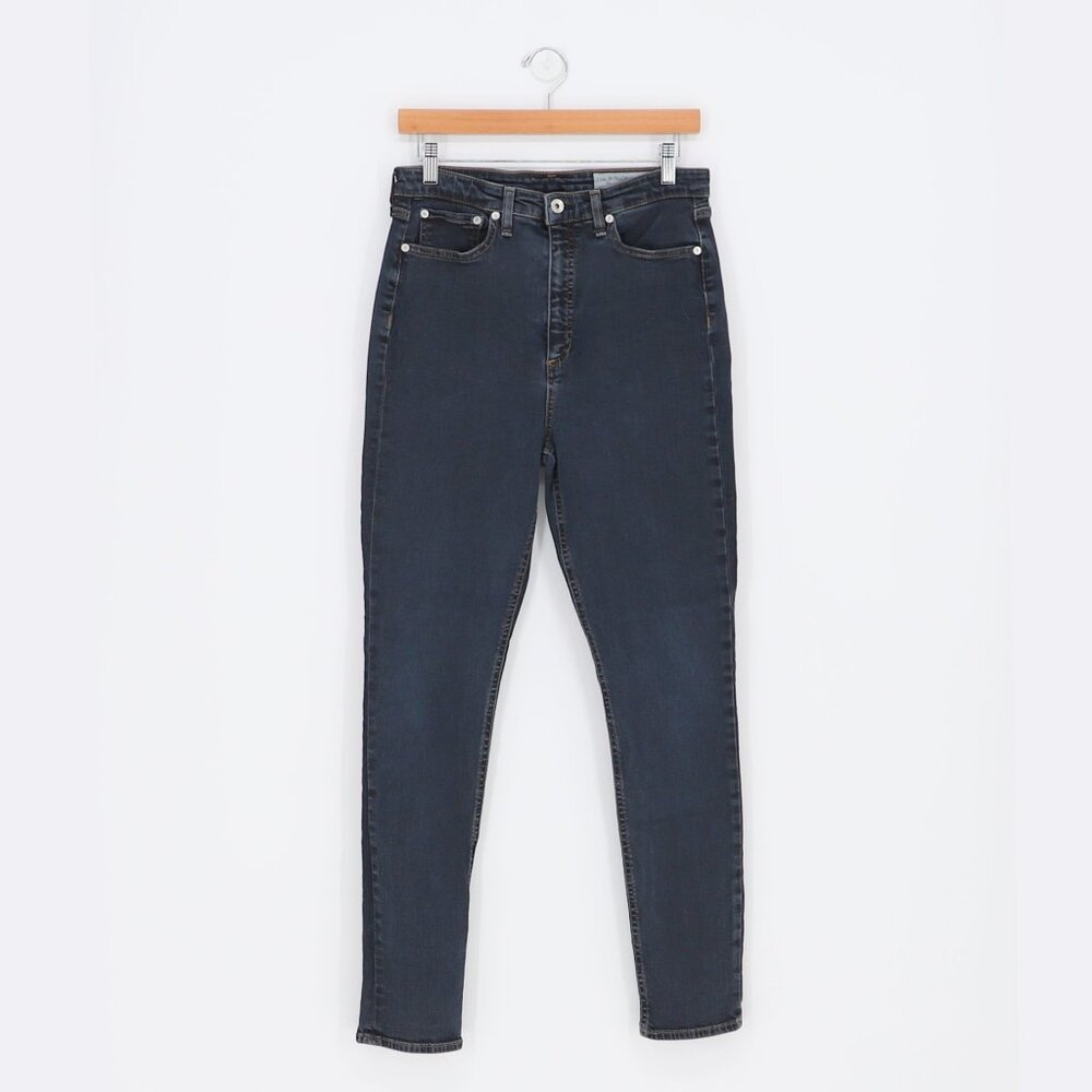 RAG & BONE Jane Super High-Rise Skinny in Black Bird Size 28